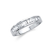 3mm Baguette-Cut Channel-Set CZ Wedding Band in 14K White Gold 0.5ctw
