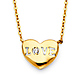 Floating CZ 'LOVE' Heart Necklace in 14K Yellow Gold thumb 0