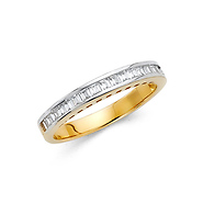 2.5mm Two-Tone Baguette-Cut Channel-Set Wedding Band in 14K White Gold