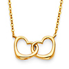 Floating Heart Infinity Necklace in 14K Yellow Gold