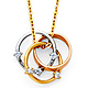 Triple Infinty Rings CZ Necklace in 14K TriGold thumb 0