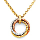 Intertwining Trinity Infinity Ring Necklace in 14K TriGold thumb 0