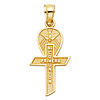 My First Communion Spanish Text Cross Pendant in 14K Yellow Gold- Petite