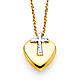 Diamond-Cut Cross Over Heart Necklace in 14K Two-Tone Gold thumb 0