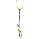 Raindrop Tassel Charm Necklace in 14K Tricolor Gold thumb 0