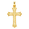 Small Patonce Beaded Cross Pendant in 14K Yellow Gold
