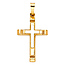 Small Two-Tone Cross Pendant with Carved Edge in 14K Yellow Gold