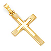 Small Brushed & Polished Cross Pendant in 14K Yellow Gold