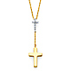 Double Cross CZ Y-Necklace in 14K Two-Tone Gold thumb 0