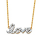 Floating Cubic Zirconia CZ 'love' Necklace in Two-Tone 14K Yellow Gold thumb 0