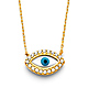 Floating Round-Cut CZ Evil Eye Necklace in 14K Yellow Gold thumb 0