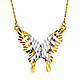 Floating Faceted Butterfly Necklace in Two Tone 14K Yellow Gold thumb 0