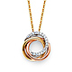 CZ Trinity Infinity Rings Necklace in 14K TriGold thumb 0