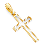 Small Latin Open Cross Pendant in 14K Yellow Gold