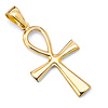 Small Ankh Cross Pendant in 14K Yellow Gold