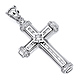 Medium Round & Baguette CZ Medium Cross Pendant in 14K White Gold thumb 0