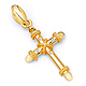 Small CZ Rope Cross Pendant in 14K Yellow Gold thumb 0