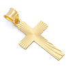 Small Diamond-Cut Stamp Latin Cross Pendant in 14K Yellow Gold