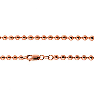 3mm 14K Rose Gold Ball Bead Chain Necklace 20-30in