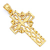 Small Holy Spirit Dove Cross Pendant in 14K Yellow Gold