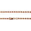 4mm 14K Rose Gold Men's Ball Bead Chain Necklace 20-30in