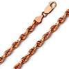 6mm 14K Rose Gold Men's Diamond-Cut Rope Chain Necklace 22-30in