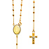 2.5mm Mirrorball Bead Guadalupe Rosary Necklace in Two-Tone 14K Yellow Gold 20in