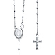 2.5mm Mirrorball Bead Our Lady of Guadalupe Rosary Necklace in 14K White Gold 20in thumb 0