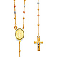 2.5mm Moon-Cut Bead Our Lady of Guadalupe Rosary Necklace in 14K TriGold 20in thumb 0