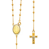 2.5mm Moon-Cut Bead Our Lady of Guadalupe Rosary Necklace in 14K Two-Tone Gold 20in