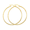 Medium Slender Diamond-Cut Hoop Earrings - 14K Yellow Gold 3mm x 1.5 inch