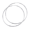 Diamond-Cut Satin Endless Large Hoop Earrings - 14K White Gold 1.5mm x 2.1 inch
