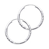 Diamond-Cut Satin Endless Medium Hoop Earrings - 14K Yellow Gold 2mm x 1 inch