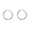 Thin Polished Endless Mini Hoop Earrings - 14K White Gold 1mm x 0.4 inch