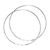 Faceted Endless Extra Large Hoop Earrings - 14K White Gold 1.5mm x 2.5 inch