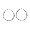 Faceted Endless Mini Hoop Earrings - 14K White Gold 1.5mm x 0.5 inch