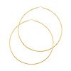 Extra Large Endless Beaded Diamond-Cut Hoop Earrings - 14K Yellow Gold 1mm x 2.7 inch