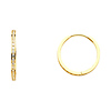 14K Yellow Gold Round Pave CZ Petite Hoop Earrings 2mm x 0.7 inch