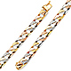 7mm Men's 14K Tricolor Gold Nugget Oval Cuban Link Bracelet 8in thumb 0