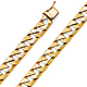 Men's 10mm 14K Yellow Gold Carved Square Cuban Link Chain Bracelet 8.5in thumb 0