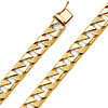Men's 10mm 14K Yellow Gold Carved Square Cuban Link Chain Bracelet 8.5in