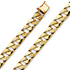 9mm Men's 14K Yellow Gold Oval Carved Curb Cuban Link Chain Bracelet 8.5in