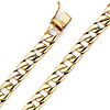 8mm Men's 14K Yellow Gold Oval Curb Cuban Link Chain Bracelet 8in