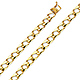 6mm Men's 14K Yellow Gold Square Curb Cuban Link Chain Bracelet 8in thumb 0