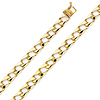 6mm Men's 14K Yellow Gold Square Curb Cuban Link Chain Bracelet 8in