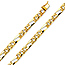 6mm Men's 14K Yellow Gold Oval Nugget Figaro Chain Bracelet 7in