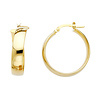 14K Yellow Gold Medium Polished Thick Hoop Earrings - 6mm x 0.9 inch