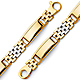 Men's 10mm 14K Two-Tone Gold Fancy Mesh Rectangle Link Bracelet 8in thumb 0