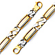 9mm Men's 14K Two-Tone Gold Fancy Rectangle Curb Cuban Link Bracelet 8in thumb 0