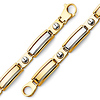 8mm Men's 14K Two-Tone Gold Fancy Rectangle Peg Link Bracelet 8in